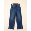 imageSidefeel Womens Wide Leg Jeans High Waisted Stretchy Jeans Straight Leg Trendy Patchwork Loose Fit Denim PantsBluing