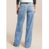 imageSidefeel Womens Wide Leg Jeans High Waisted Stretchy Jeans Straight Leg Trendy Patchwork Loose Fit Denim PantsIceland Blue