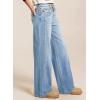 imageSidefeel Womens Wide Leg Jeans High Waisted Stretchy Jeans Straight Leg Trendy Patchwork Loose Fit Denim PantsIceland Blue