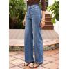 imageSidefeel Womens Wide Leg Jeans High Waisted Stretchy Jeans Straight Leg Trendy Patchwork Loose Fit Denim PantsLight Blue