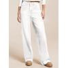 imageSidefeel Womens Wide Leg Jeans High Waisted Stretchy Jeans Straight Leg Trendy Patchwork Loose Fit Denim PantsWhite