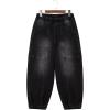 imageSidefeel Barrel Jeans for Women Trendy Wide Leg High Waisted Cropped Baggy Relax Fit Stretch Pocketed Denim Ankle PantsBlack