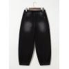 imageSidefeel Barrel Jeans for Women Trendy Wide Leg High Waisted Cropped Baggy Relax Fit Stretch Pocketed Denim Ankle PantsBlack