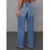 imageSidefeel Womens Wide Leg Jeans High Waisted Stretchy Front Seam Denim PantsLight Blue