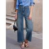 imageSidefeel Womens Wide Leg Jeans High Waisted Stretchy Jeans Straight Leg Loose Fit Zimbaplatinum Ankle Denim PantsVintage Blue