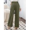imageSidefeel Corduroy Pants for Women 2025 Casual High Waisted Double Buttoned Stretchy Loose Fit Wide Leg Pants with PocketsArmy Green