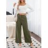 imageSidefeel Corduroy Pants for Women 2025 Casual High Waisted Double Buttoned Stretchy Loose Fit Wide Leg Pants with PocketsArmy Green