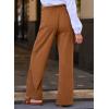 imageSidefeel Corduroy Pants for Women 2025 Casual High Waisted Double Buttoned Stretchy Loose Fit Wide Leg Pants with PocketsChestnut
