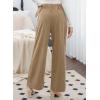 imageSidefeel Corduroy Pants for Women 2025 Casual High Waisted Double Buttoned Stretchy Loose Fit Wide Leg Pants with PocketsKhaki