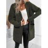 imageSidefeel Womens 2025 Fall Outfits Long Sleeve Open Front Contrast Cardigan Sweaters Oversized Chunky Hooded Sweaters CoatGreen