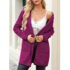 imageSidefeel Womens 2025 Fall Outfits Long Sleeve Open Front Contrast Cardigan Sweaters Oversized Chunky Hooded Sweaters CoatHot Pink