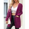 imageSidefeel Womens 2025 Fall Outfits Long Sleeve Open Front Contrast Cardigan Sweaters Oversized Chunky Hooded Sweaters CoatHot Pink