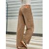 imageSidefeel Womens Corduroy Pants Casual High Waisted Elastic Drawstring Cargo Loose Fit Wide Leg Pants with PocketsKhaki