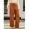 imageSidefeel Womens Corduroy Pants Casual High Waisted Elastic Drawstring Cargo Loose Fit Wide Leg Pants with PocketsOrange