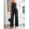 imageSidefeel Womens Wide Leg Jeans High Waisted Stretchy Straight Leg Baggy Denim Pants with PocketsBlack