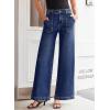 imageSidefeel Womens Wide Leg Jeans High Waisted Stretchy Straight Leg Baggy Denim Pants with PocketsBluing
