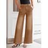 imageSidefeel Womens Wide Leg Jeans High Waisted Stretchy Straight Leg Baggy Denim Pants with PocketsBrown