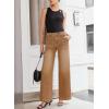 imageSidefeel Womens Wide Leg Jeans High Waisted Stretchy Straight Leg Baggy Denim Pants with PocketsBrown