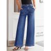imageSidefeel Womens Wide Leg Jeans High Waisted Stretchy Straight Leg Baggy Denim Pants with PocketsDark Blue