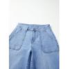 imageSidefeel Womens Wide Leg Jeans High Waisted Stretchy Straight Leg Baggy Denim Pants with PocketsIceland Blue