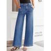 imageSidefeel Womens Wide Leg Jeans High Waisted Stretchy Straight Leg Baggy Denim Pants with PocketsLight Blue