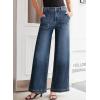 imageSidefeel Womens Wide Leg Jeans High Waisted Stretchy Straight Leg Baggy Denim Pants with PocketsReal Teal