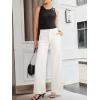 imageSidefeel Womens Wide Leg Jeans High Waisted Stretchy Straight Leg Baggy Denim Pants with PocketsWhite