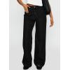 imageSidefeel Womens Wide Leg Jeans High Waisted Stretchy Straight Leg Baggy Denim PantsBlack