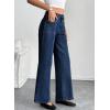 imageSidefeel Womens Wide Leg Jeans High Waisted Stretchy Straight Leg Baggy Denim PantsBluing