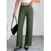 imageSidefeel Womens Wide Leg Jeans High Waisted Stretchy Straight Leg Baggy Denim PantsGreen