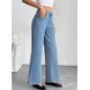 imageSidefeel Womens Wide Leg Jeans High Waisted Stretchy Straight Leg Baggy Denim PantsIceland Blue