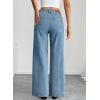 imageSidefeel Womens Wide Leg Jeans High Waisted Stretchy Straight Leg Baggy Denim PantsIceland Blue