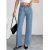 imageSidefeel Womens Wide Leg Jeans High Waisted Stretchy Straight Leg Baggy Denim PantsIceland Blue