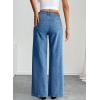 imageSidefeel Womens Wide Leg Jeans High Waisted Stretchy Straight Leg Baggy Denim PantsLight Blue