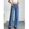 imageSidefeel Womens Wide Leg Jeans High Waisted Stretchy Straight Leg Baggy Denim PantsLight Blue