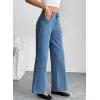 imageSidefeel Womens Wide Leg Jeans High Waisted Stretchy Straight Leg Baggy Denim PantsLight Blue