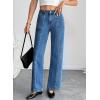imageSidefeel Womens Wide Leg Jeans High Waisted Stretchy Straight Leg Baggy Denim PantsLight Blue