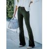 imageSidefeel Womens Corduroy Flare Pants Elastic Waist Bell Bottom Trousers 2025 Fall PantsA 21 Green