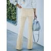 imageSidefeel Womens Corduroy Flare Pants Elastic Waist Bell Bottom Trousers 2025 Fall PantsA Beige