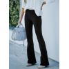 imageSidefeel Womens Corduroy Flare Pants Elastic Waist Bell Bottom Trousers 2025 Fall PantsA Black