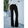 imageSidefeel Womens Corduroy Flare Pants Elastic Waist Bell Bottom Trousers 2025 Fall PantsA Black