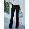 imageSidefeel Womens Corduroy Flare Pants Elastic Waist Bell Bottom Trousers 2025 Fall PantsA Black
