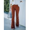 imageSidefeel Womens Corduroy Flare Pants Elastic Waist Bell Bottom Trousers 2025 Fall PantsA Brown