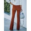 imageSidefeel Womens Corduroy Flare Pants Elastic Waist Bell Bottom Trousers 2025 Fall PantsA Brown