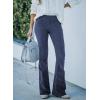 imageSidefeel Womens Corduroy Flare Pants Elastic Waist Bell Bottom Trousers 2025 Fall PantsA Deep Blue