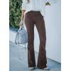 imageSidefeel Womens Corduroy Flare Pants Elastic Waist Bell Bottom Trousers 2025 Fall PantsA Deep Brown