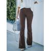 imageSidefeel Womens Corduroy Flare Pants Elastic Waist Bell Bottom Trousers 2025 Fall PantsA Deep Brown