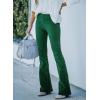imageSidefeel Womens Corduroy Flare Pants Elastic Waist Bell Bottom Trousers 2025 Fall PantsA Green