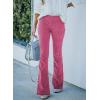 imageSidefeel Womens Corduroy Flare Pants Elastic Waist Bell Bottom Trousers 2025 Fall PantsA Hot Pink