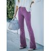 imageSidefeel Womens Corduroy Flare Pants Elastic Waist Bell Bottom Trousers 2025 Fall PantsA Purple